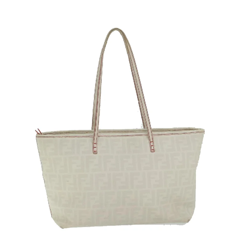 FENDI Zucca Canvas Tote Bag White  63448