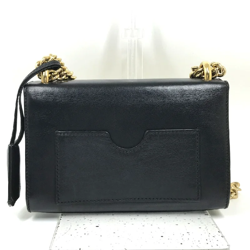 GUCCI Shoulder Bag 409487 leather black Small Padlock Chain Women Secondhand