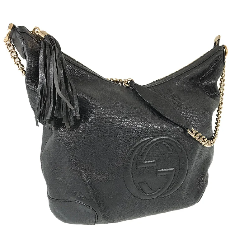 GUCCI Soho Interlocking G Fringe Tassel Chain Shoulder Bag