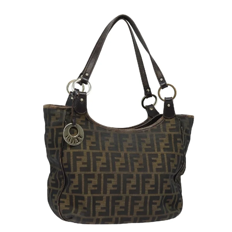 FENDI Zucca Canvas Tote Bag Brown Black  ep4207