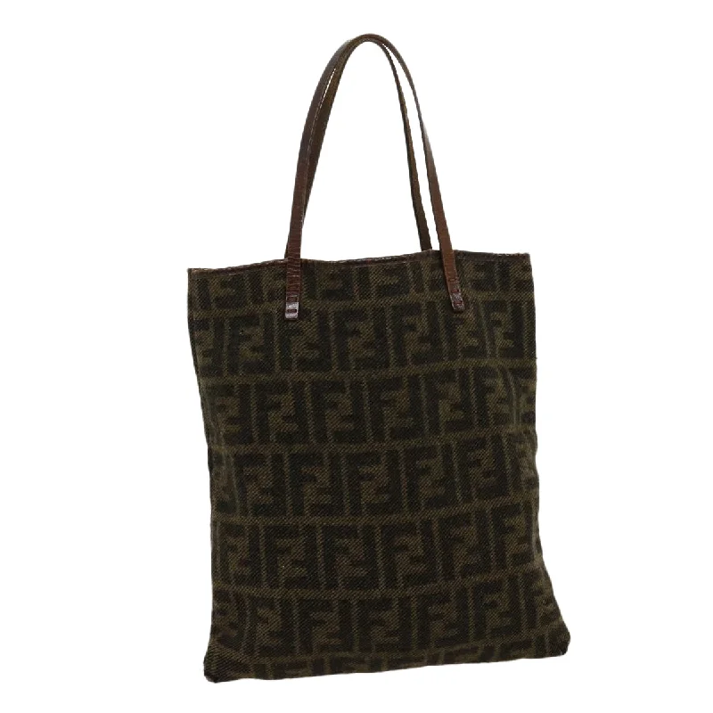 FENDI Zucca Canvas Tote Bag Wool Brown  am2733g