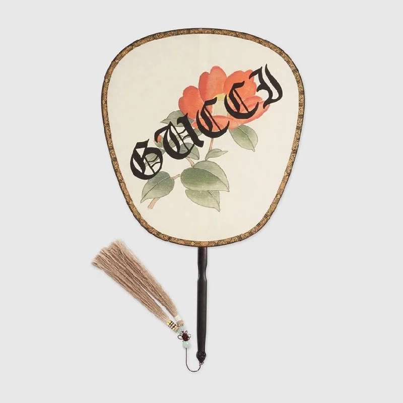 Gucci Floral Print One Color Fan With Tassel B11-24