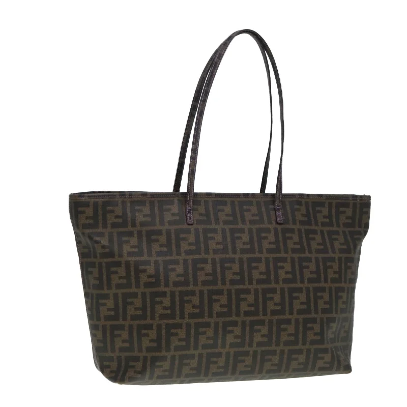 FENDI Zucca Canvas Tote Bag Brown Black gold  ep5351