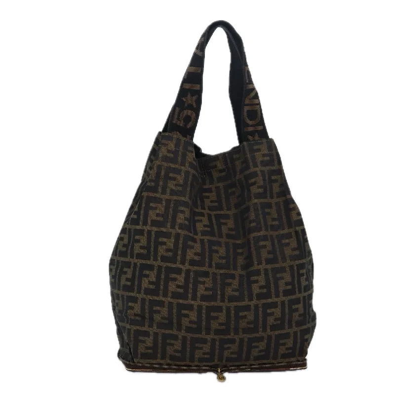 FENDI Zucca Canvas Tote Bag Brown Black  ep4787