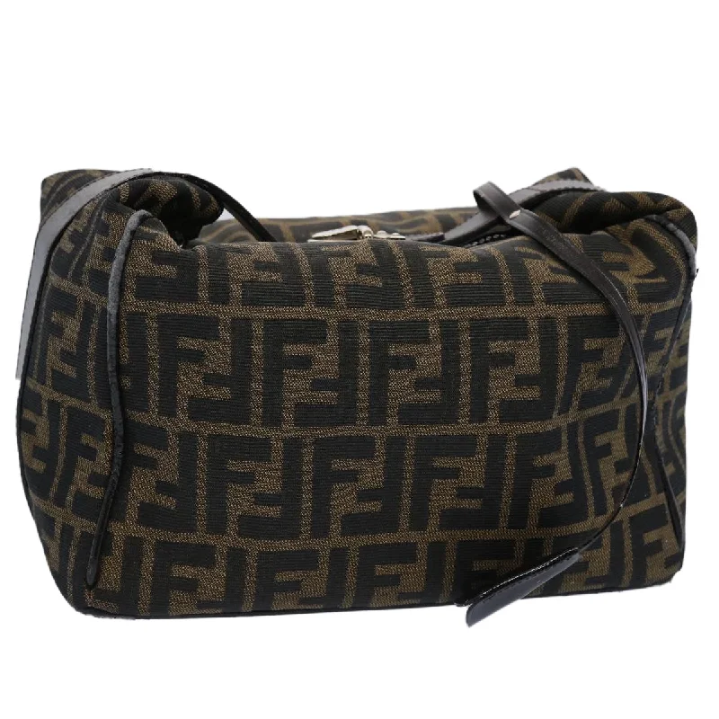 FENDI Zucca Canvas Vanity Cosmetic Pouch Black Brown  61577