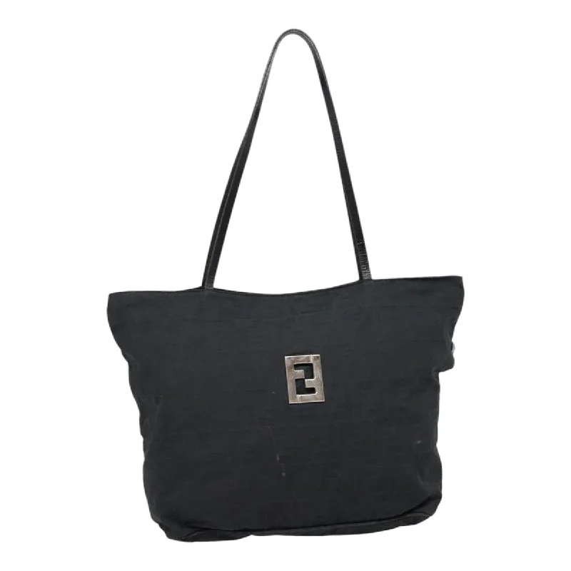 FENDI Zucca Canvas Tote Bag Silver Black  yk15009