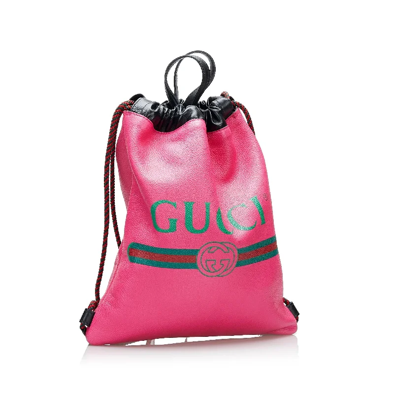 Gucci Logo Drawstring Backpack (SHG-7Bj0RA)