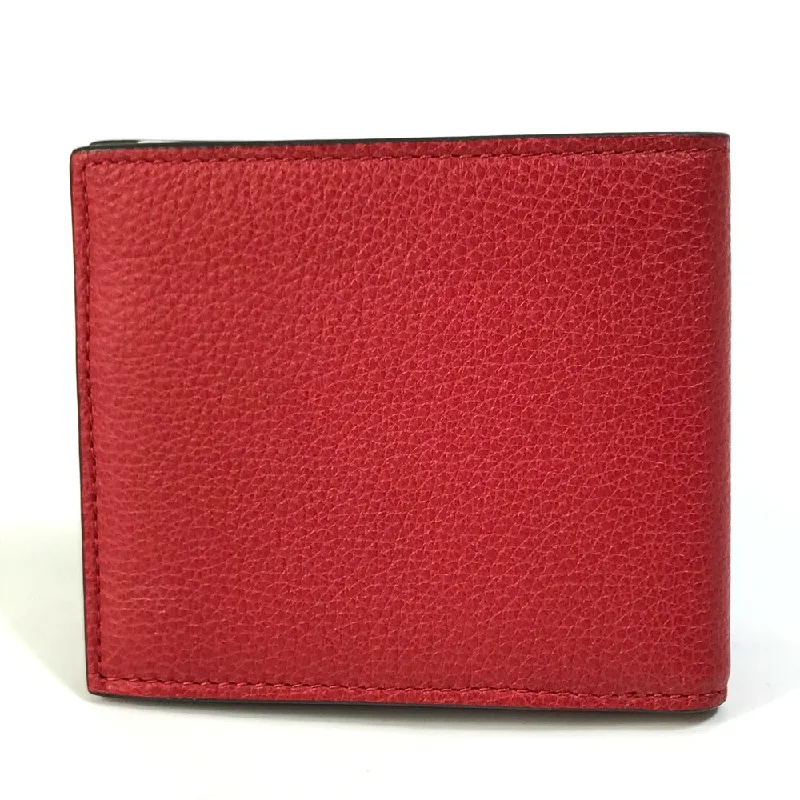 GUCCI Folded wallet 496309 leather Red GUCCI print Vintage logo unisex(Unisex) Used