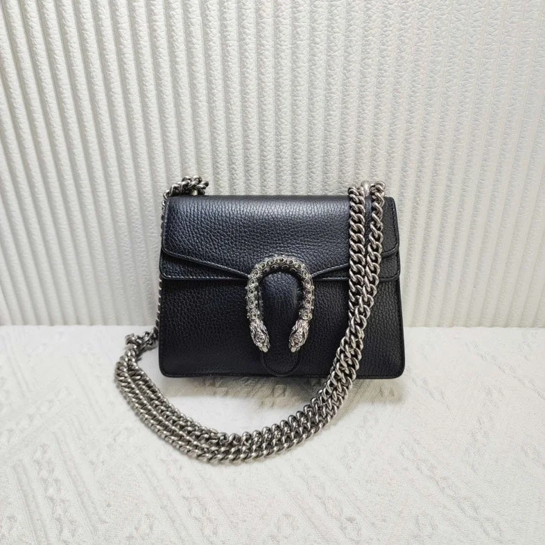 Gucci Dionysus Black Leather Mini Bag