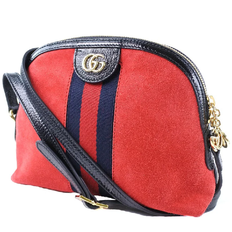 GUCCI Shoulder Bag 499621 Suede, Leather Red Ofidia unisex(Unisex) Used