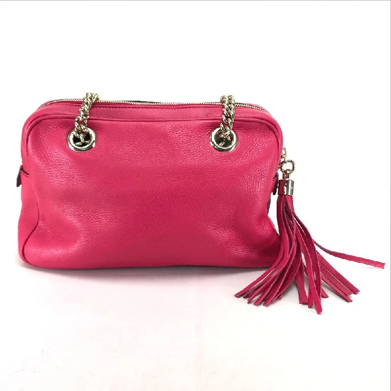 GUCCI Shoulder Bag 308983 leather pink Interlocking G SOHO (Soho) Women Secondhand