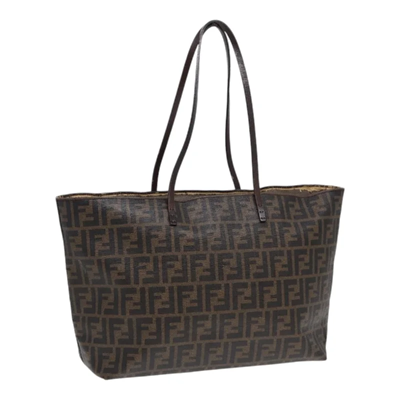 FENDI Zucca Canvas Tote Bag Brown Black gold  85703