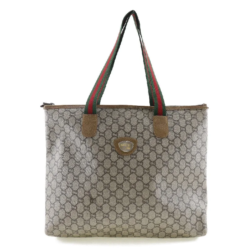 Gucci Tote Bag Sherry Beige/Red-Green Gg