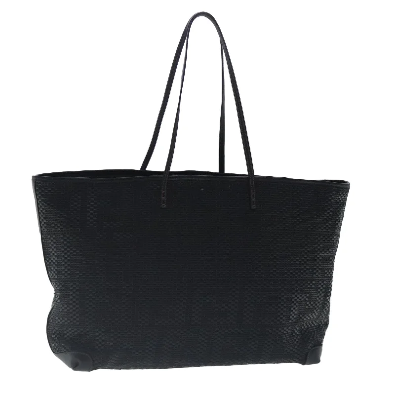 FENDI Zucca Canvas Tote Bag Leather Black  95342