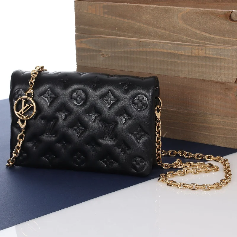 Louis Vuitton Black Monogram Embossed Pochette Coussin