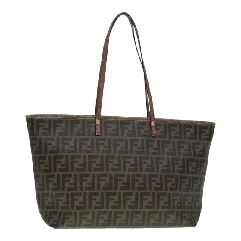 FENDI Zucca Canvas Tote Bag Brown Black gold  90403