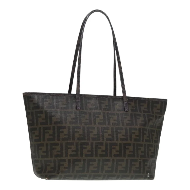 FENDI Zucca Canvas Tote Bag Brown Black Silver  ep5784