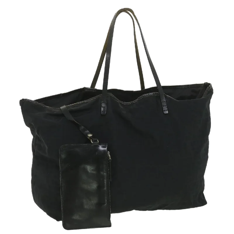 FENDI Zucca Canvas Tote Bag Nylon Black  rd4391