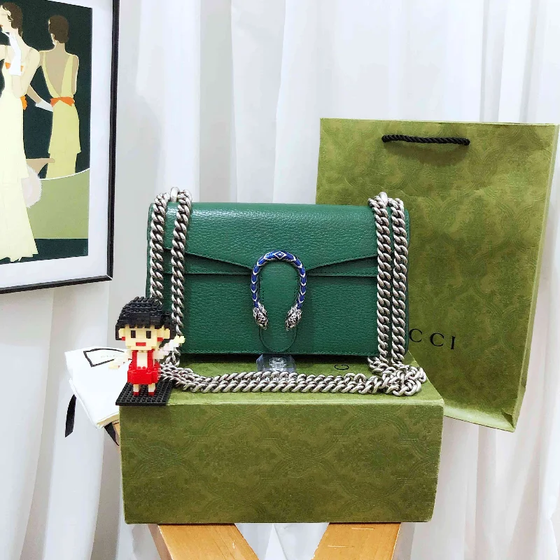 Gucci Dionysus Green Leather Shoulder Bag Medium