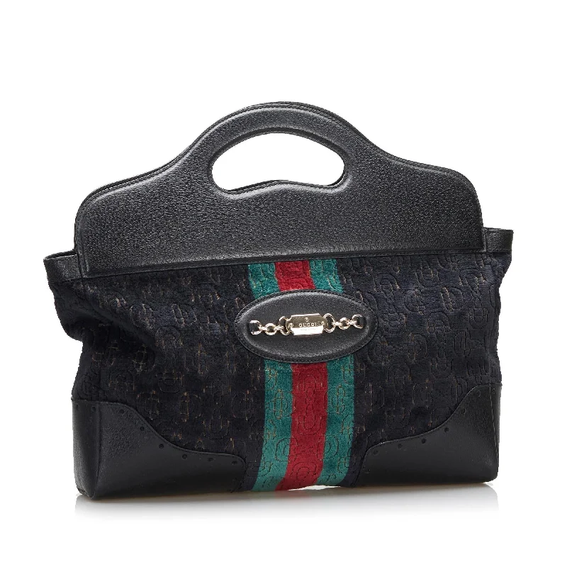 Gucci Medium Embossed Horsebit Velvet Punch Tote (SHG-LahSsr)