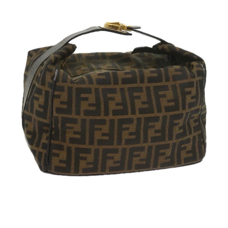 FENDI Zucca Canvas Vanity Cosmetic Pouch Black Brown  60536