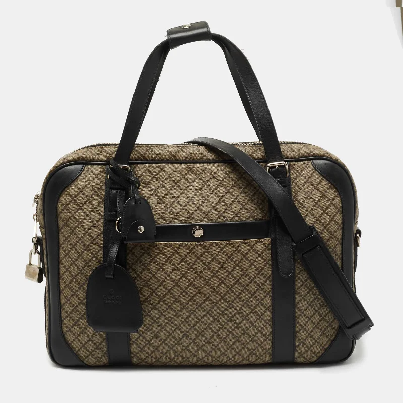 Gucci Beige/Ebony Diamante Supreme Canvas Brief Laptop Bag