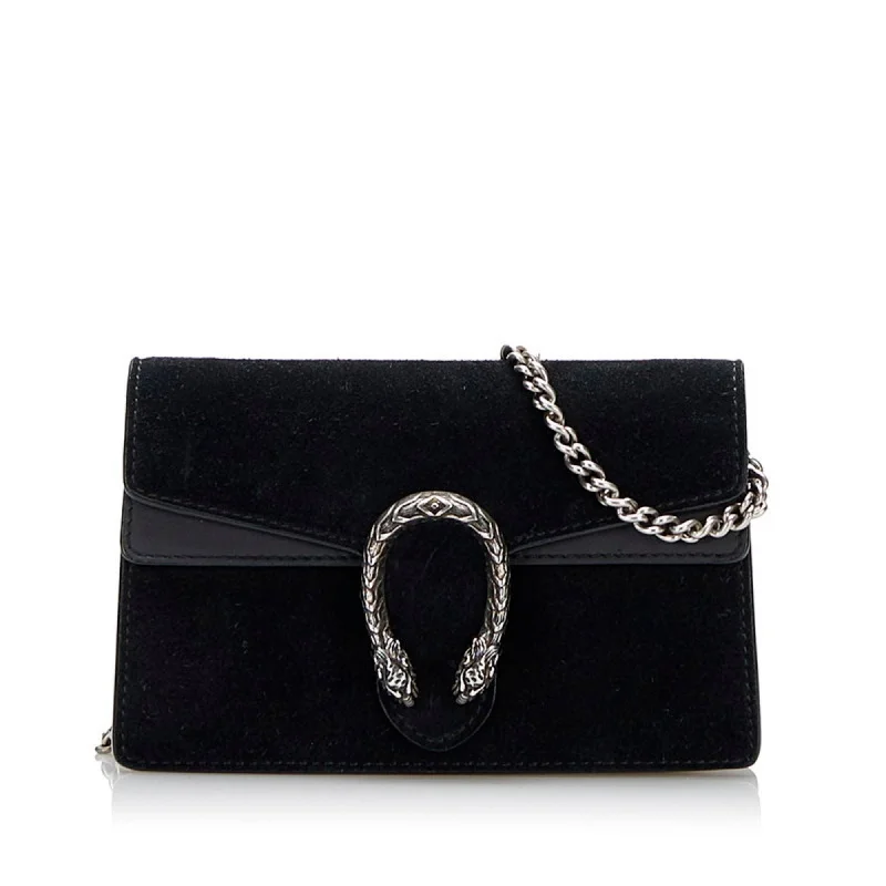 Gucci Dionysus Chain Shoulder Bag 476432 Black Suede Ladies GUCCI