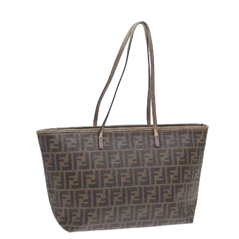 FENDI Zucca Canvas Tote Bag Brown Black gold  ep5268