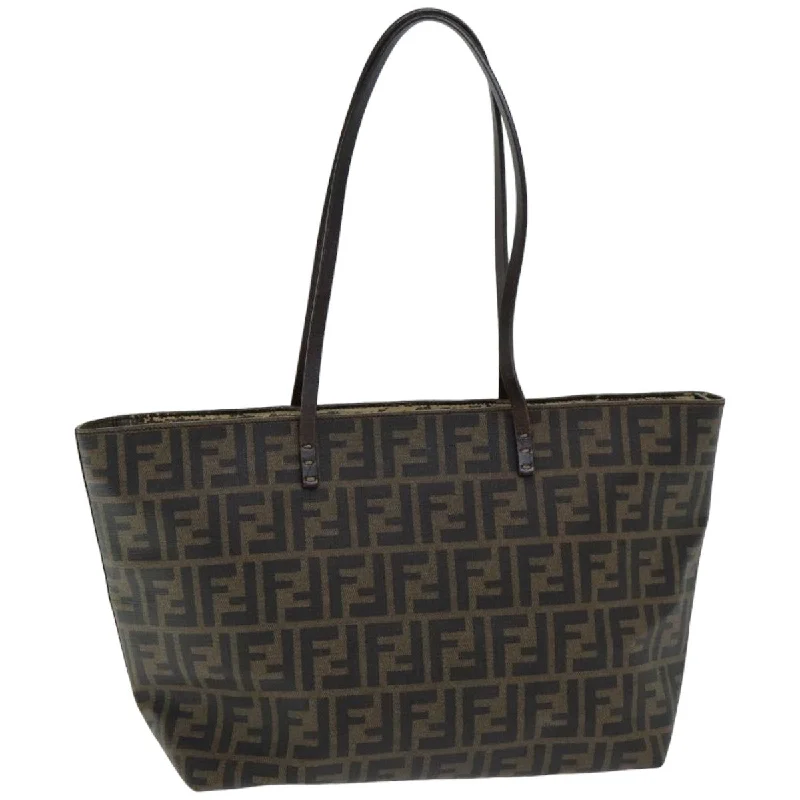 FENDI Zucca Canvas Tote Bag Brown Black  ep4925