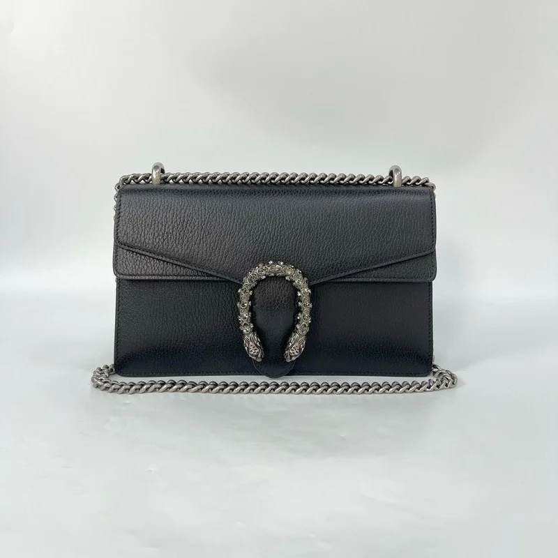 Gucci Dionysus Black Calfskin Rhinestone Lock Bag 28x16cm