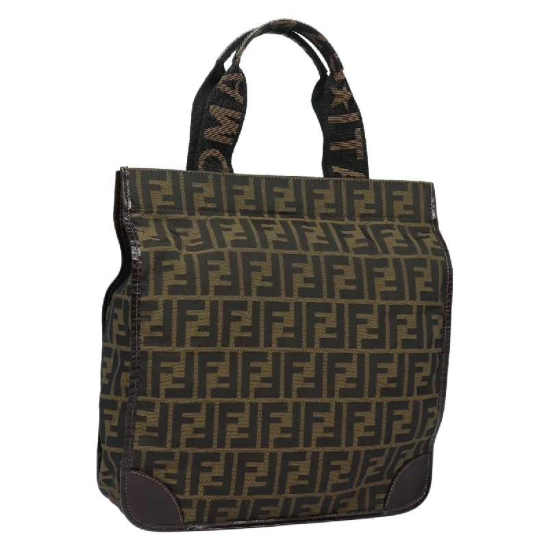 FENDI Zucca Canvas Tote Bag Brown Black  ep4791