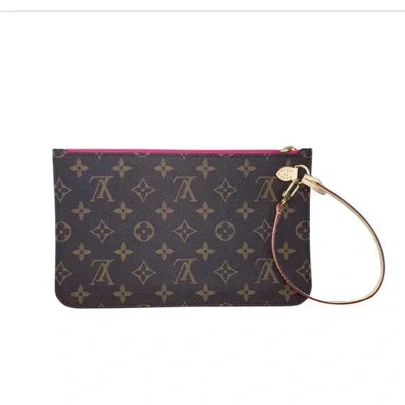 LOUIS VUITTON MONOGRAM NEVERFULL MM GM POCHETTE-PINK