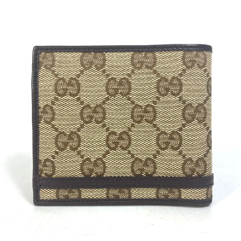 GUCCI Folded wallet 245773 GG canvas beige GG Horsebit Women Used