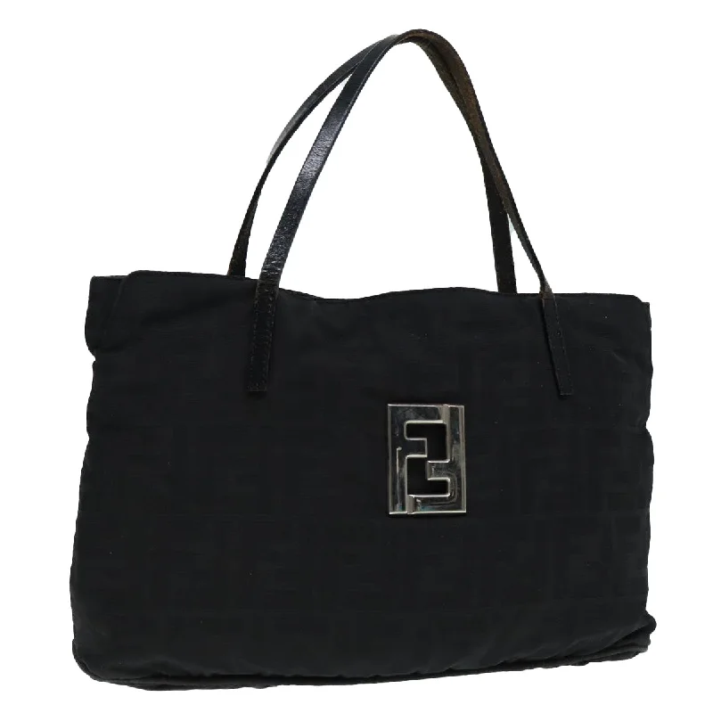 FENDI Zucca Canvas Tote Bag Silver Black  88546