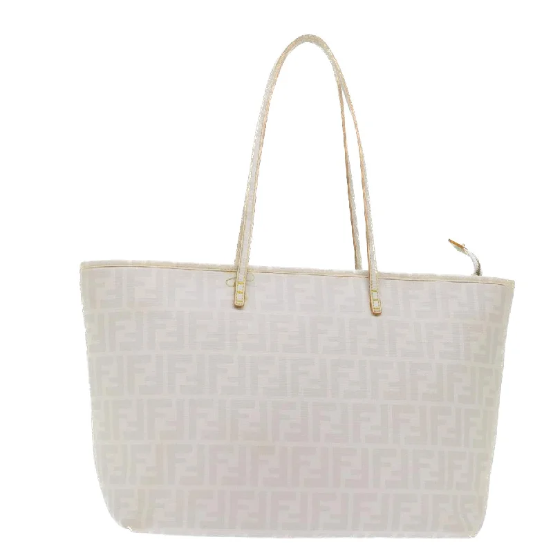 FENDI Zucca Canvas Tote Bag White  51044