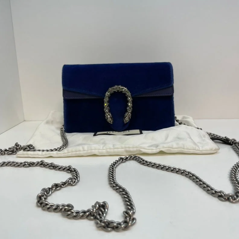 Gucci Dionysus Royal Blue Velvet Super Mini Crossbody Bag