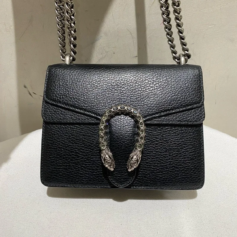 Gucci Dionysus Black Leather Shoulder Bag Small