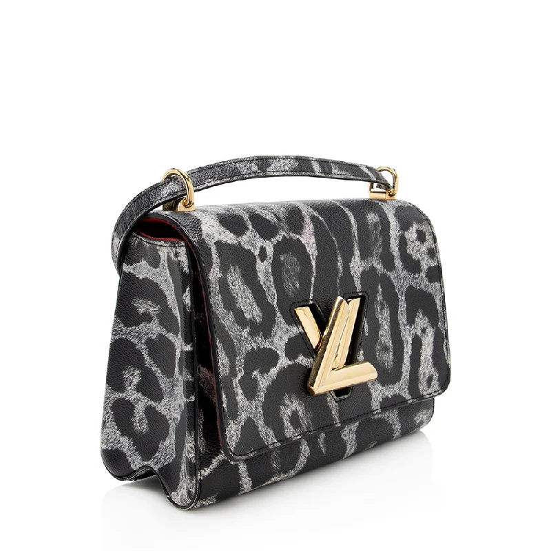 Louis Vuitton Coated Canvas Wild Animal Print Twist MM Shoulder Bag (18716)