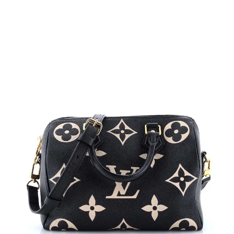 Speedy Bandouliere Bag Bicolor Monogram Empreinte Giant 25