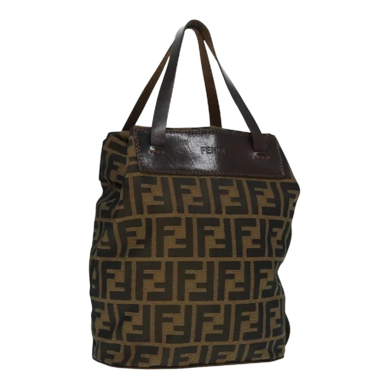 FENDI Zucca Canvas Hand Bag Brown Black  ep6007