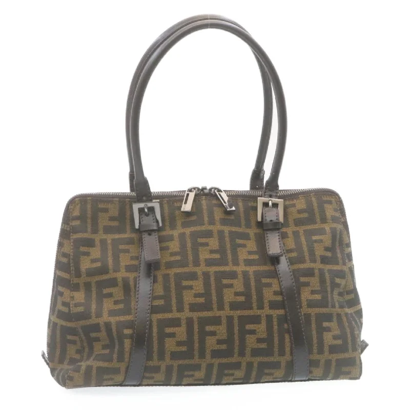 FENDI Zucca Canvas Hand Bag Brown Black  34668