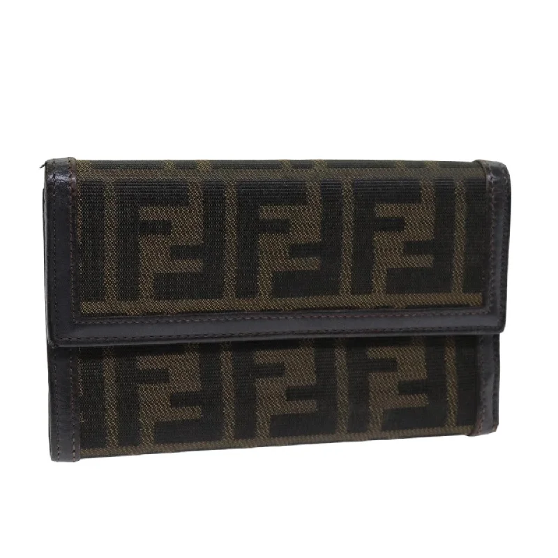 FENDI Zucca Canvas Wallet Black Brown  76700