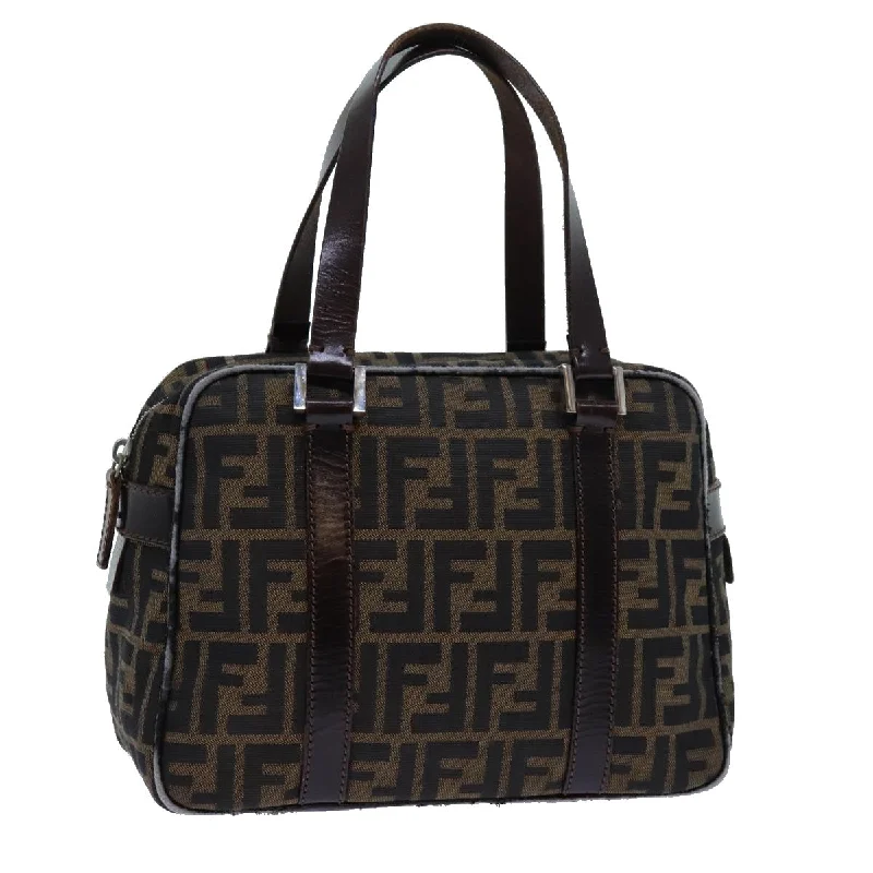 FENDI Zucca Canvas Hand Bag Brown  yk11732