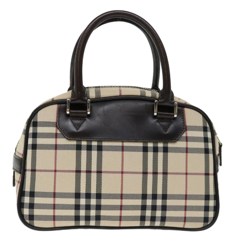 BURBERRY Nova Check Hand Bag Nylon Beige  ki4265