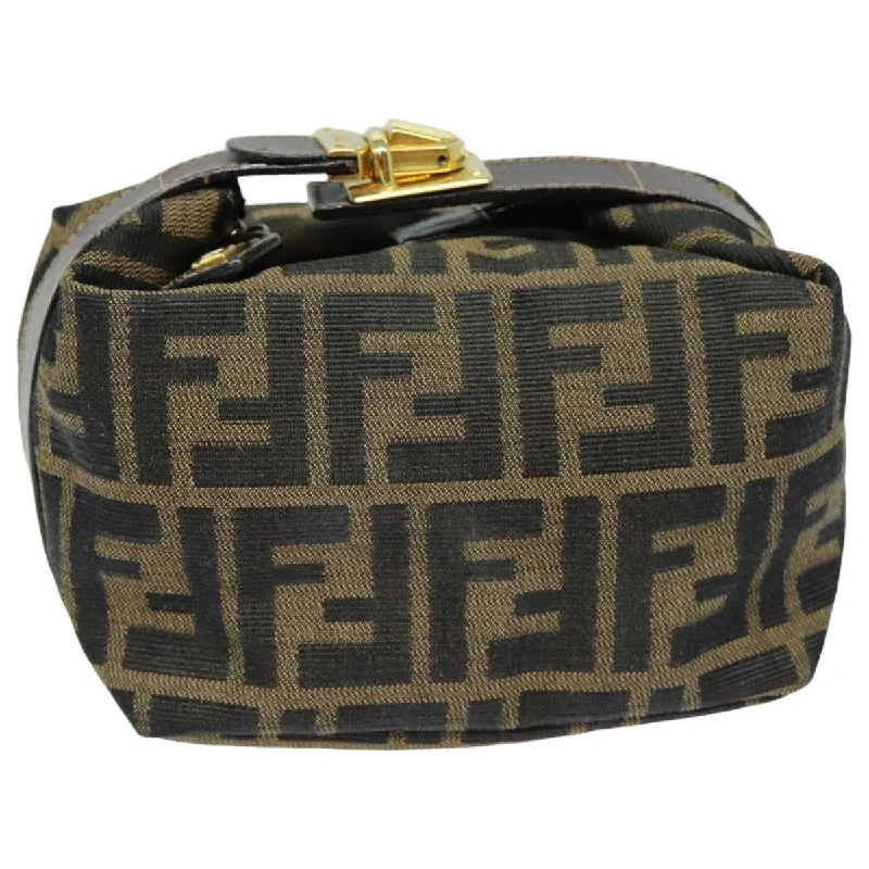 FENDI Zucca Canvas Mini Hand Bag Brown Black  am6470