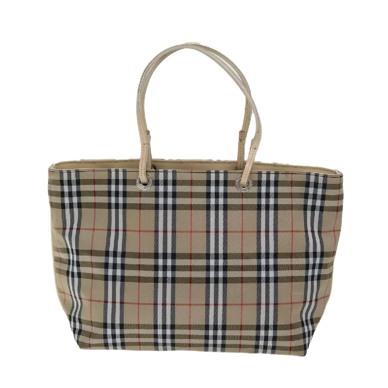 BURBERRY Nova Check Hand Bag Nylon Beige  yk12778