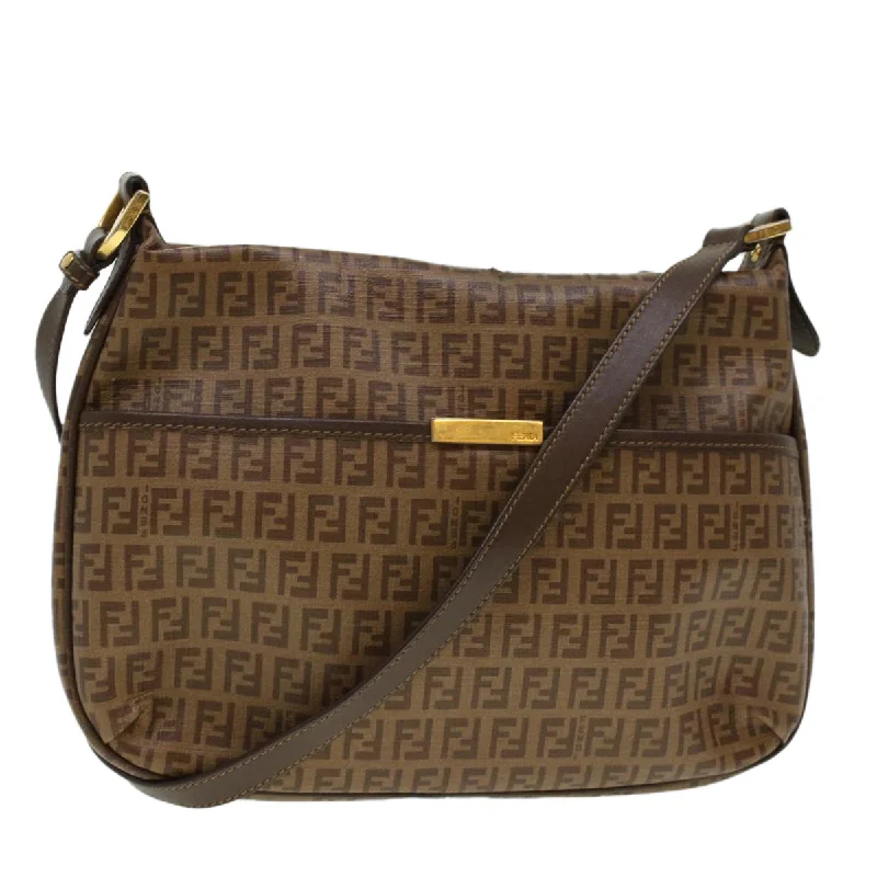 FENDI Zucchino Canvas Shoulder Bag Brown 8BT206-FB5 129-2580  rd4934