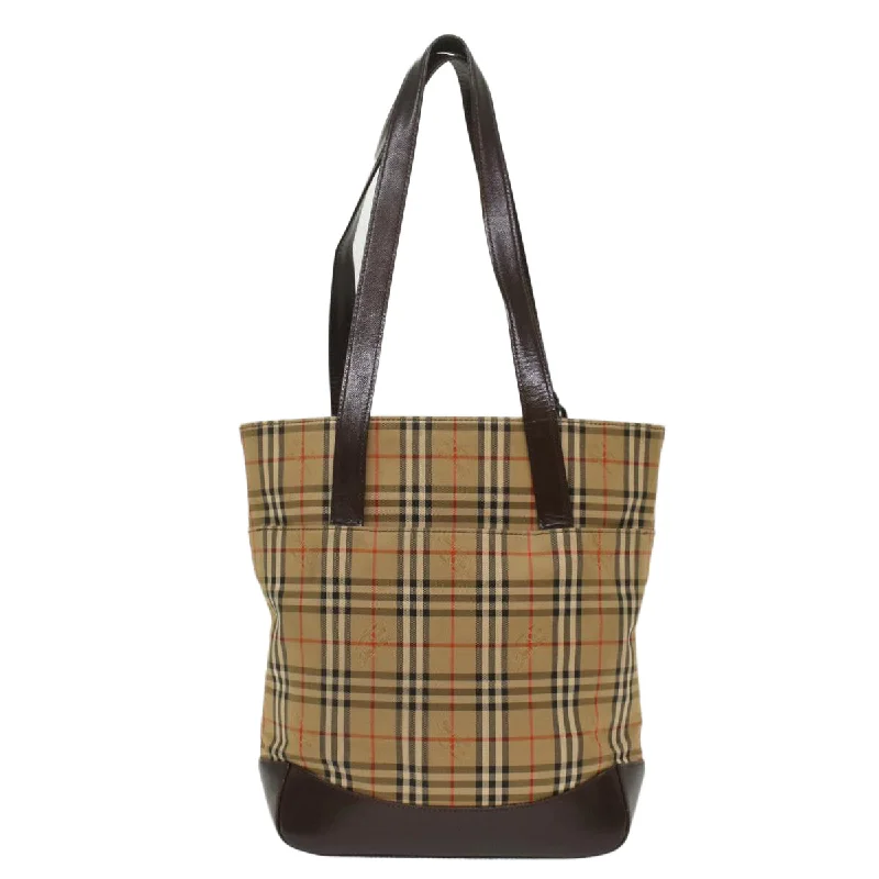 BURBERRY Nova Check Hand Bag Nylon Beige  bs7211