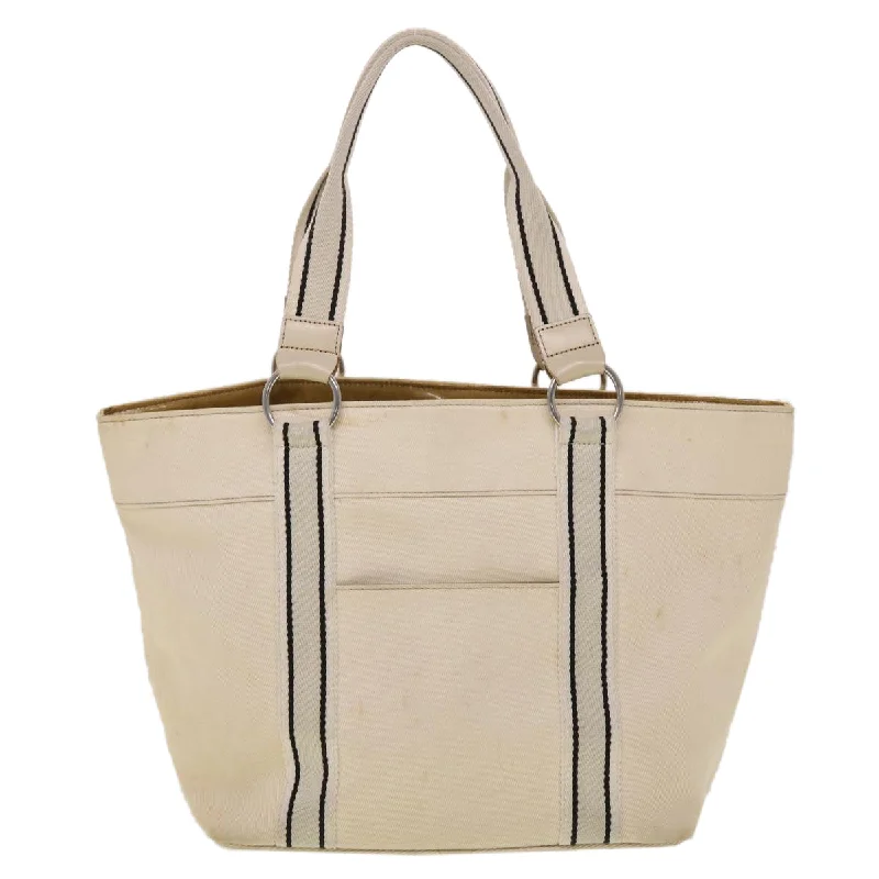 BURBERRY Tote Bag Canvas White  yb124