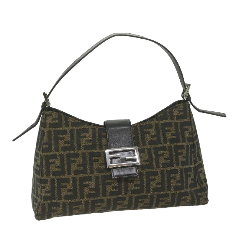 FENDI Zucca Canvas Mamma Baguette Shoulder Bag Brown  bs10329